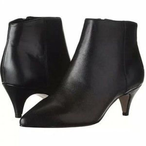 Sam Edelman Pointed Toe Kitten Heel Black Leather Bootie Size 8 Contemporary